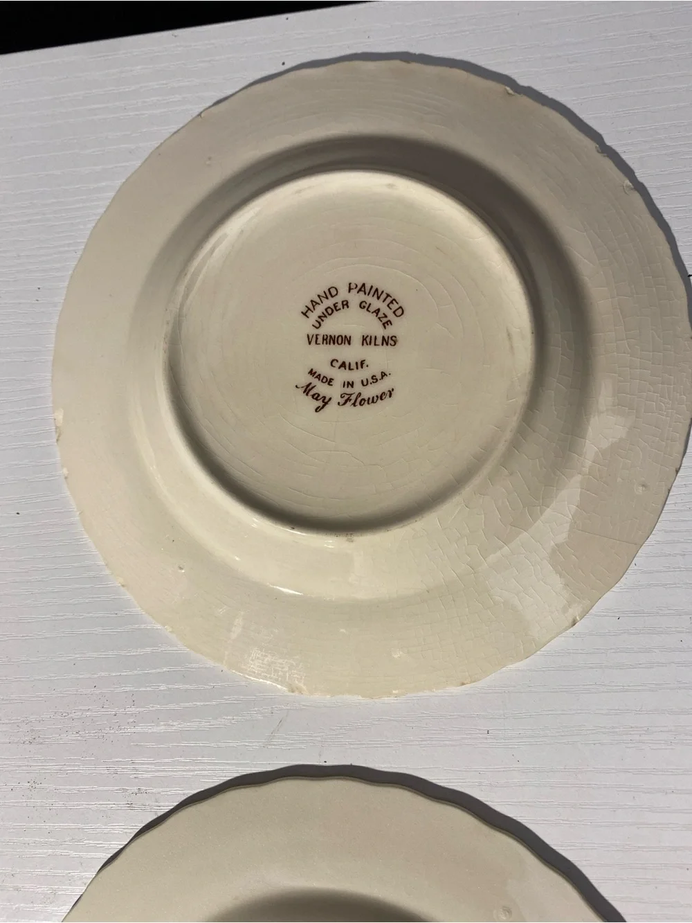Vintage Vernon Kilns May Flower Bread Dessert Plates 6.5